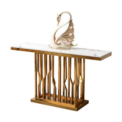 China Semi-Assembled Home Decorative Rose Gold /Sliver Color Console Table for sale