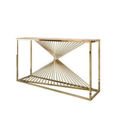 China Semi-assembled new design modern stainless steel console table for living room for sale