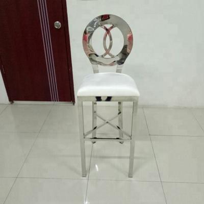 China Modern Hot Selling Silver Stainless Steel Wedding Hotel Bar Stool for sale