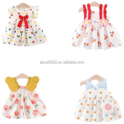 China Baby Floral Dress Anti-static Children Print Cotton Girls Dress Children Wear for sale