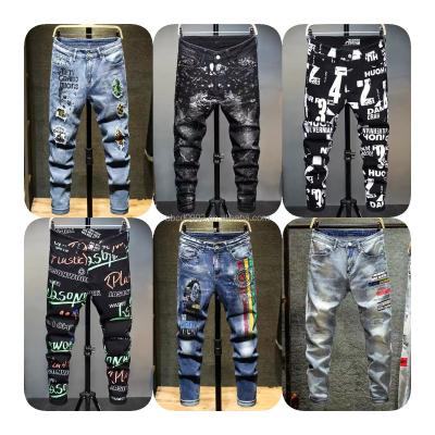 China Wholesale QUICK DRY men's jeans fashion vintage wash ripped hole slim men's plus-size jeans for sale