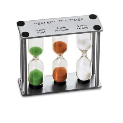 China Morden 2022 Luxury Metal Tea Timer New Three-in-One 3-4-5 Minute Sand Hourglass Timers for Kids Classroom Home Decor for sale