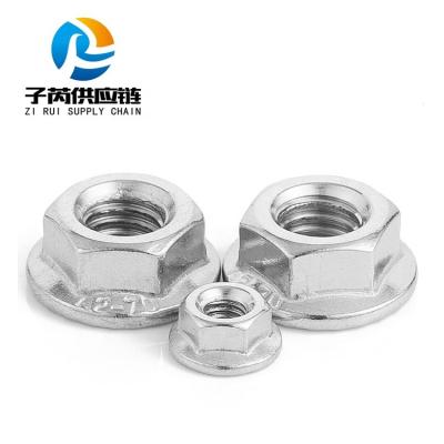 China General Industry Wholesale Metric Galvanized Quick Heavy Hexagon Insert Nylon Stainless Steel Hex Lock Hex Flange Nut for sale