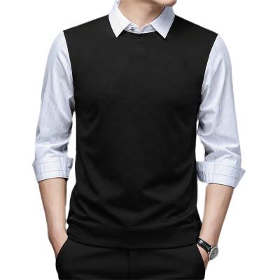 China Hot Sale Anti-pilling Mens Cotton Machines Round Neck Splice Button-neck Polo Shirt Daily Work for sale