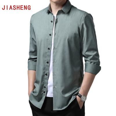 China Custom Made Men's Anti-pilling Fashion Simple Shirts In Turquoise Running Men's Long Sleeve Casual Clothes for sale