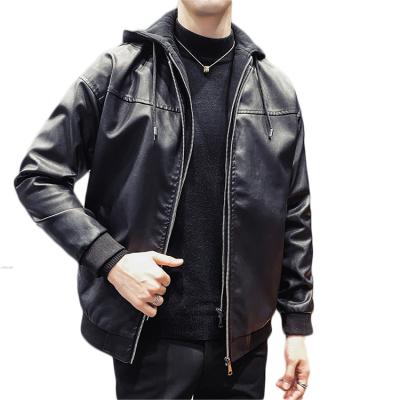 China 2021 Wholesale Cheap Waterproof Men's Two-piece Hooded Faux Coat Plus Size Big Size Boy Leather Jacket Autumn for sale