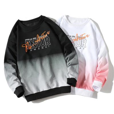 China Anti-pilling street 2021 plus size hoodie men's gradient tie-dye couple upper autumn fashion ins simple loose sweater for sale