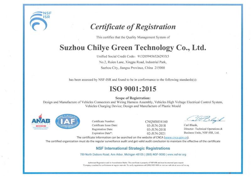 ISO9001 - Suzhou Chilye Green Technology Co., Ltd.