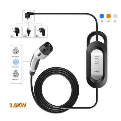 China Electric vehicle charging IEC 62196-2 type - 2 EV portable wire-winding AC charging station portable charger with CE certificate for sale