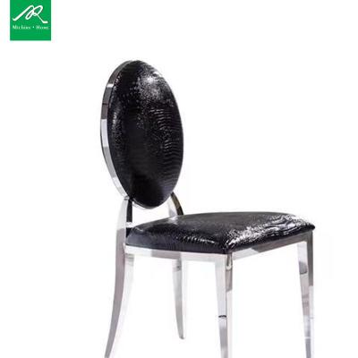 China Modern Scandinavian Dining Chair Stainless Steel Fashion Dining Chair High Grade Leather Chair for sale