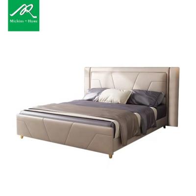 China Modern Post Modern Light Luxury Leather Bed Single Luxury Master Bed Double for sale