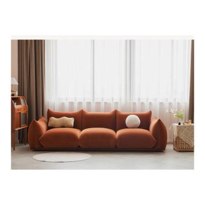 China Elegant Style, High Quality, Durable Simple Upholstered, Elastic Three-Seat Sofa Furniture for sale