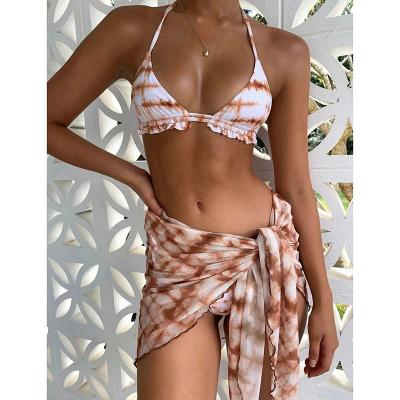 China Plus size 3 piece sexy tiny bikini set swimwear 3pc bikinis de personalizado de traje de bano young piece swimwear set for sale