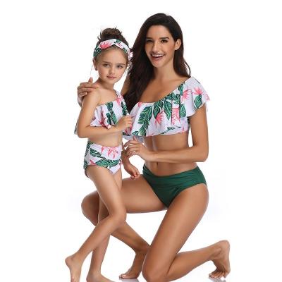 China 13 Years Print Bikini Girls Breathable Cut Out Bikinis Tops And Beach Wear Swimsuits For Kids Mommy And Me Modest Kids Swimwear 2022 for sale