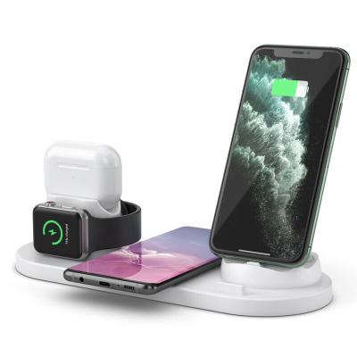 China Mobile Phone Wireless Charger 4 in 1 Fast Qi Wireless Charging Dock for Watch Cell Phone for sale