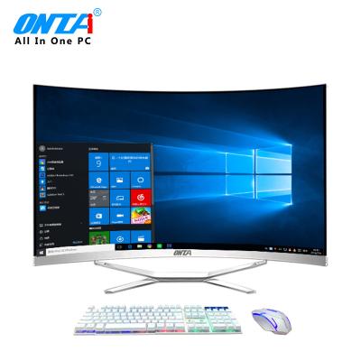 China 23.6 Inch Curved Monitor Desktop PC Speaker All In One Core i7 Portable 32gb RAM for sale