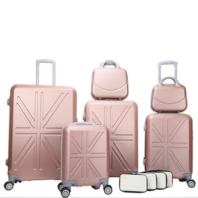 China Travel Hotel Luggage Trolley ABS PC Trolley Luggage Case Tag Bottom Custom for sale