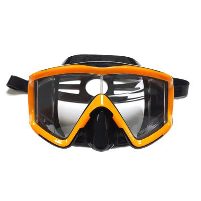 China Scuba Diving Snorkeling Swimming Dive Mask Swim Face Mask Three Window View Mask New Design Amazon Hot Sales Tempered Glass Large for sale