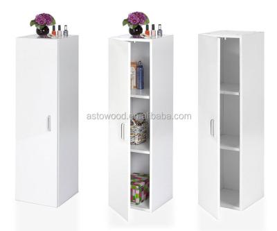 China Durable / Eco-friendly / Easy Assemble White Tall Bathroom Storage Cabinet Cupboard Unit Wall Mounted MDF Furniture for sale