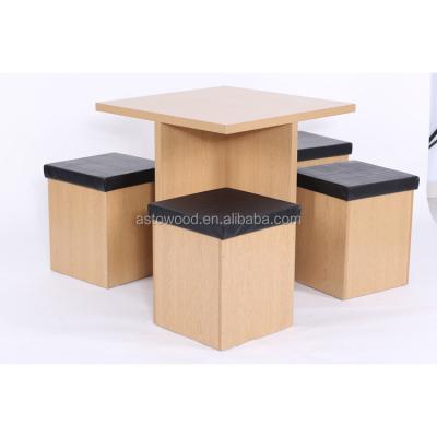 China (Others) New Design MFC Adjustable Dining Sets with 4 Stools and 1 Table for sale