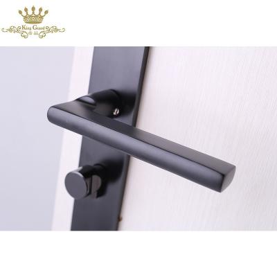 China Traditional Matt Black Long Plate Hotel Door Handle Locks Aluminum Hotel Door Handle Locks Black Drawer Cabinet Wardrobe Door Handle for sale