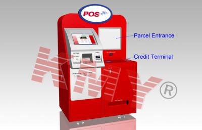 China Steel Intelligentized Parcel Delivery Kiosk with Payment and Weighting Systerm for sale