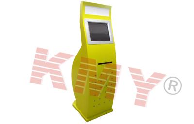 China Yellow Arched Airport Card Dispenser Freestanding Kiosk , Boarding Pass Printer for sale