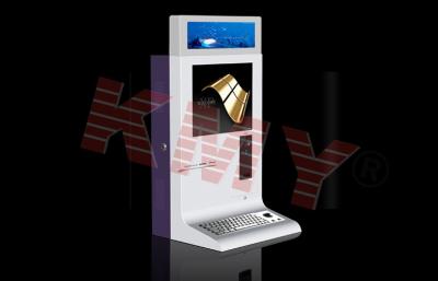 China Interactive Multi Touch LED Card Dispenser Airport Kiosk With Fingerprint Reader for sale