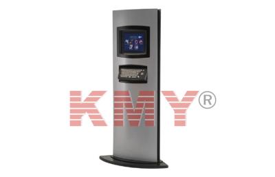 China Super Slim Self Service Touch Screen Information Kiosk Stand With Metal Keyboard for sale