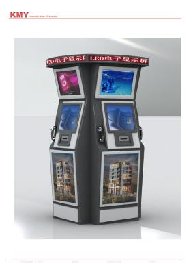 China Multimedia verdoppeln freier stehender Spielkiosk des Schirmes mit Tastatur zu verkaufen