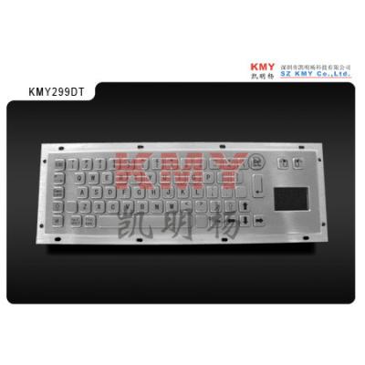 China Vandalproof Stainless Steel 65 Keys Information Kiosk Metal Keyboard with Touchpad for sale