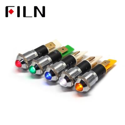 China Stainless Steel Filn 12MM 6V LED Coffee Machine Metal Indicator Lights Red Waterproof Screw Terminal Solder Pin for sale