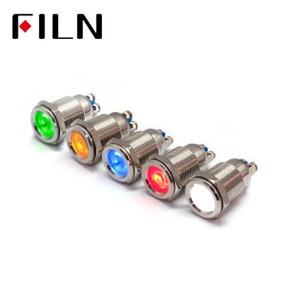 China Red Waterproof Filn 12MM 6V LED Stainless Steel Kitchen Equipment Metal Signal Lights Screw Terminal Solder Pin for sale