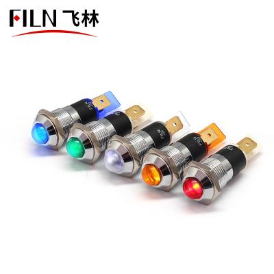 China White Stainless Steel Filn 14MM 24V LED Automobile Metal Warning Lights Screw Terminal Waterproof Weld Pin for sale