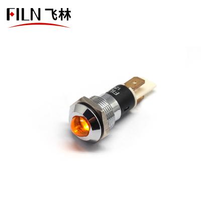 China Stainless Steel Filn 16MM 6V LED Coffee Machine Metal Indicator Lights Screw Terminal Yellow Waterproof Weld Pin for sale