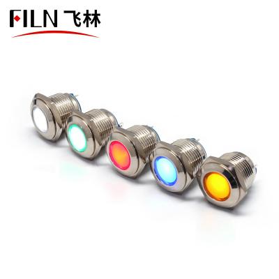 China FILN 16mm Metal Brass Copper Indicator 110V White Green Yellow Red Clear 220V With Terminal Pins Signal Light Motorcycle for sale