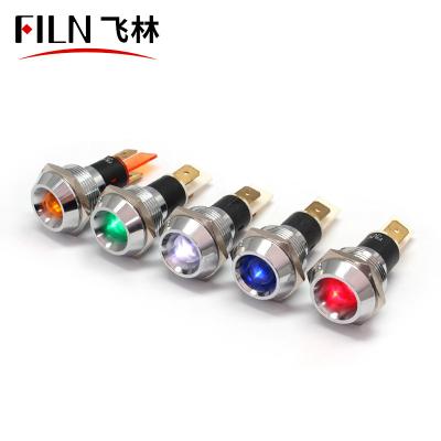 China FILN Copper Brass Dash Panel Indicator Lights 5v 6v 110v 24v 220v AC/DC Waterproof IP67 With 2 Terminals 19mm Indicator Light Industrial CE for sale