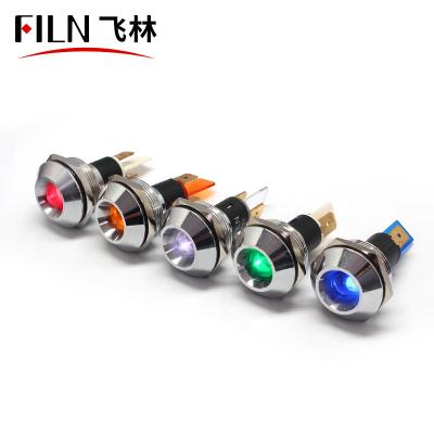 China White Stainless Steel Filn 22MM 3V LED Coffee Machine Metal Indicator Lights Screw Terminal Waterproof Solder Pin for sale