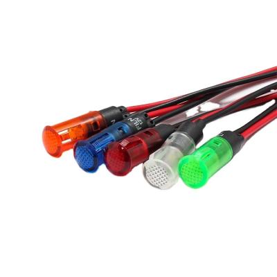 China Industrial waterproof plastic warning light MINI FILN 8mm LED size 12v24v red blue green singal lamp for sale