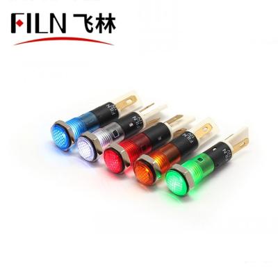 China Industrial sale of FILN 12v LED warning light like hot cakes red green warning light singal lamp plastic MINI warning light 8mm size for sale