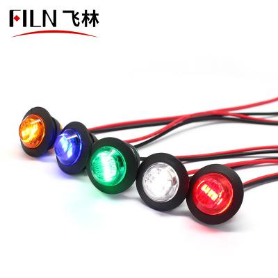 China FILN Plastic 0.75-Inch Led Truck Trailer Mini Lamp Side Marker Light and Clearance Lamp RED/YELLOW/BLUE/WHITE/GREEN 24V for sale