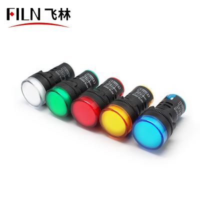 China Plastic led shell yellow signal lamp wiren 22mm sports stadiums signal lamp black green pilot lamp for sale