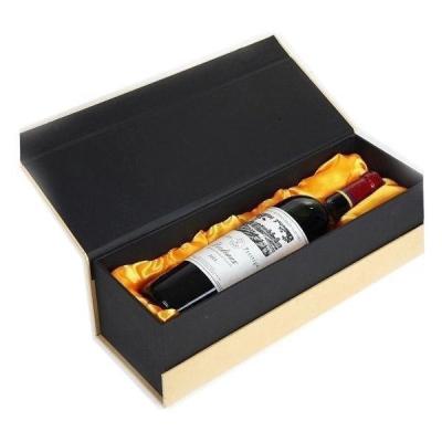 China China Handmade High Quality Black Cardboard Luxury Champagne Bottle Gift Magnetic Book Box for sale