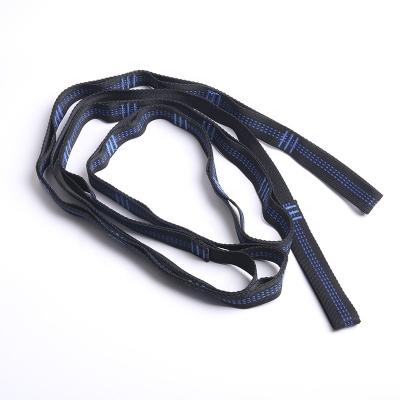 Cina Customize outdoor sport width Black and Blue Double- layers polyester logo webbing of safe 500 lbs pull rating in vendita