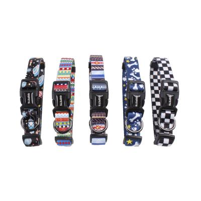 Cina Wonderful Design Custom Rubber Polyester Printed Accessories Pet Collars Recycled Pet Webbing in vendita