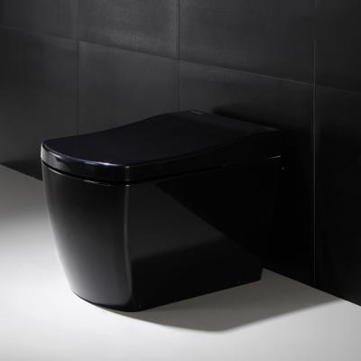 China Automatic Operation VOGO Brand Modern Black Color Ceramic Smart Toilet With Voice Function for sale