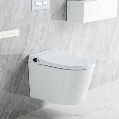 China Automatic Operation White Color Push Flush Wall Hung Smart Toilet With Bidet for sale