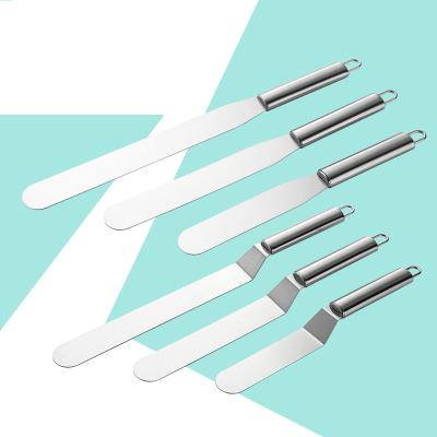 China Sustainable 3 Pcs Stainless Steel Bread Kiss Knife Cake Spatula Butter Spatula for sale