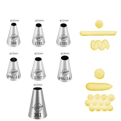 China 304 Stainless Steel Long Lasting Pastry Tools Russian Macaron Baking Large Piping Nozzles Set for sale