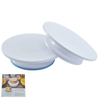 China Sustainable Household Turn Table Plastic Cake Turntable Baking Supplies Turntable For Cake Decorating for sale